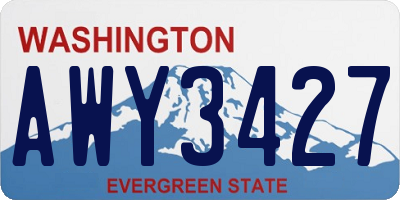 WA license plate AWY3427