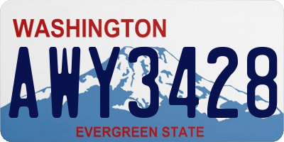 WA license plate AWY3428