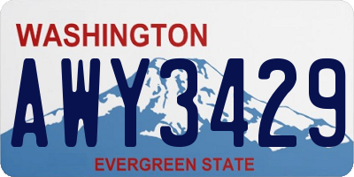 WA license plate AWY3429