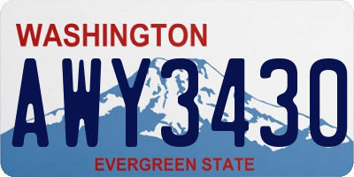 WA license plate AWY3430