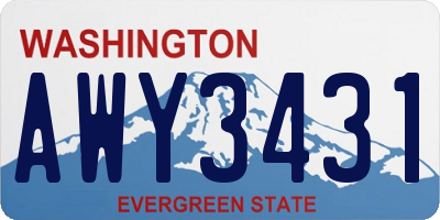WA license plate AWY3431