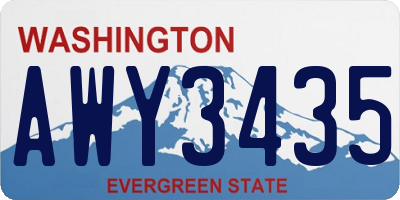 WA license plate AWY3435