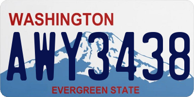 WA license plate AWY3438