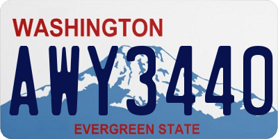 WA license plate AWY3440