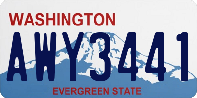 WA license plate AWY3441