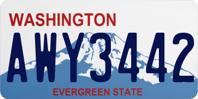 WA license plate AWY3442