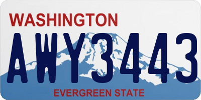 WA license plate AWY3443