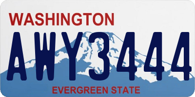 WA license plate AWY3444