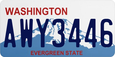 WA license plate AWY3446