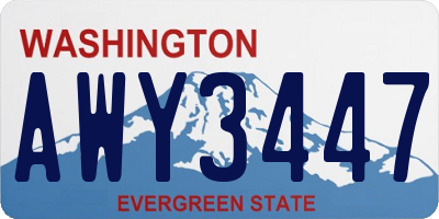 WA license plate AWY3447