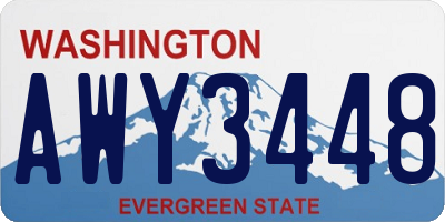 WA license plate AWY3448