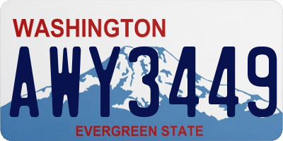 WA license plate AWY3449