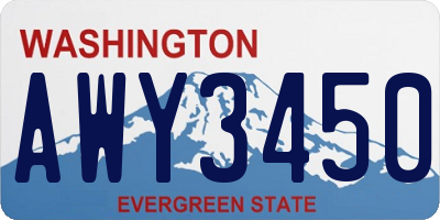 WA license plate AWY3450