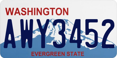 WA license plate AWY3452