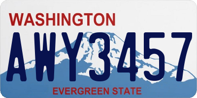 WA license plate AWY3457