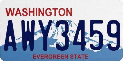 WA license plate AWY3459
