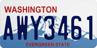 WA license plate AWY3461