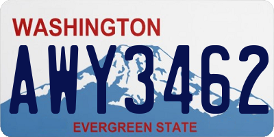 WA license plate AWY3462