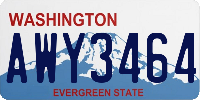 WA license plate AWY3464