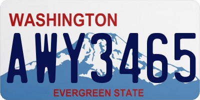 WA license plate AWY3465