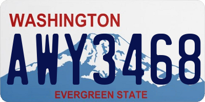 WA license plate AWY3468