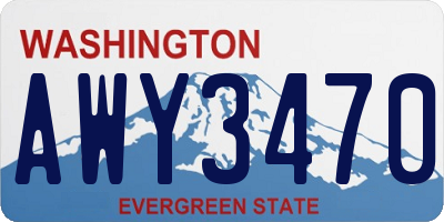 WA license plate AWY3470