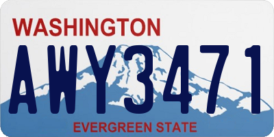 WA license plate AWY3471