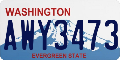 WA license plate AWY3473