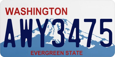 WA license plate AWY3475