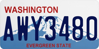 WA license plate AWY3480