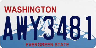 WA license plate AWY3481