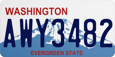 WA license plate AWY3482