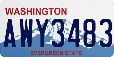 WA license plate AWY3483