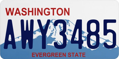 WA license plate AWY3485