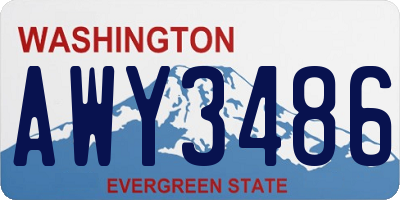 WA license plate AWY3486