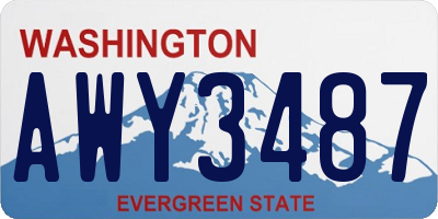 WA license plate AWY3487