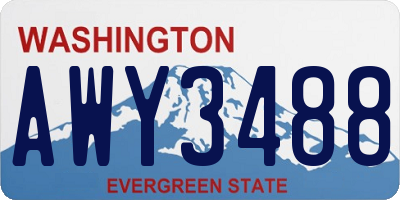 WA license plate AWY3488