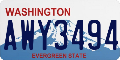 WA license plate AWY3494