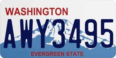 WA license plate AWY3495