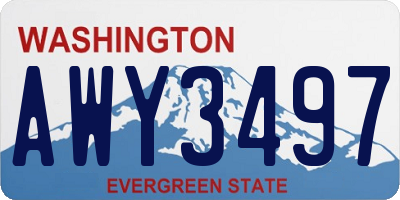WA license plate AWY3497