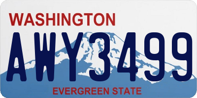 WA license plate AWY3499
