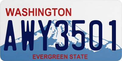 WA license plate AWY3501