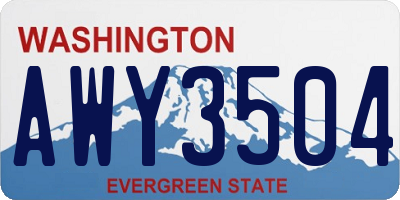 WA license plate AWY3504