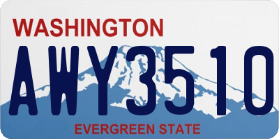 WA license plate AWY3510