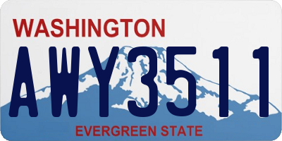 WA license plate AWY3511