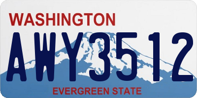 WA license plate AWY3512