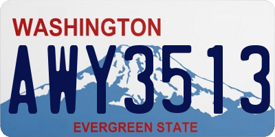 WA license plate AWY3513