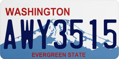 WA license plate AWY3515