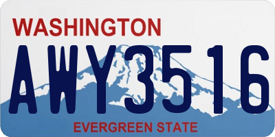 WA license plate AWY3516