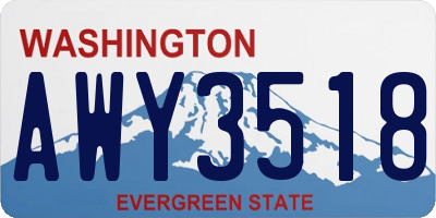 WA license plate AWY3518